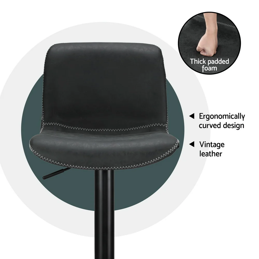 Set of 4 Koby Gas Lift Bar Stools - Black - Image 4