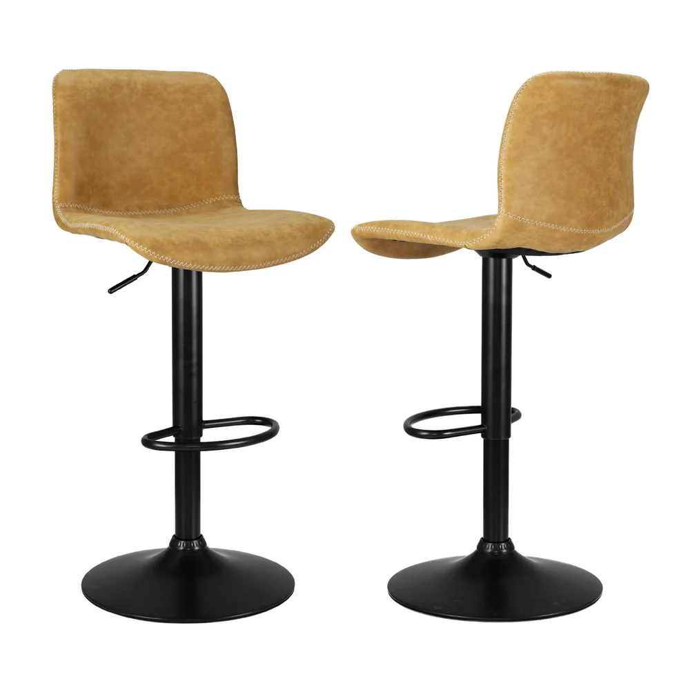 Set of 4 Koby Gas Lift Bar Stools - Brown - Image 3