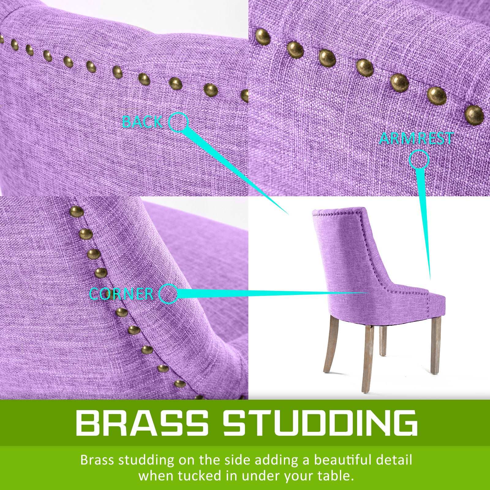 Set of 4 Lisette Amour French Provincial Dining Chairs - Violet - Image 5
