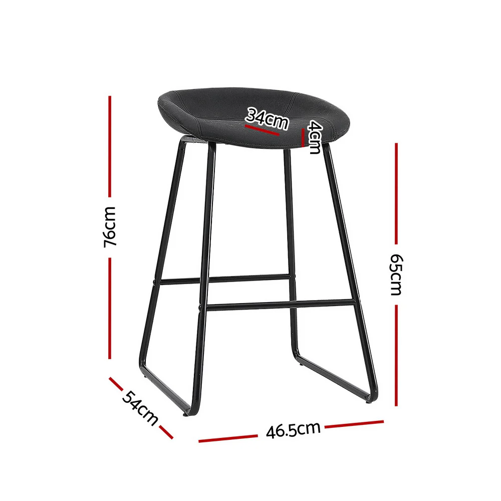 Set of 4 Ludovic Bar Stools - Black - Image 2