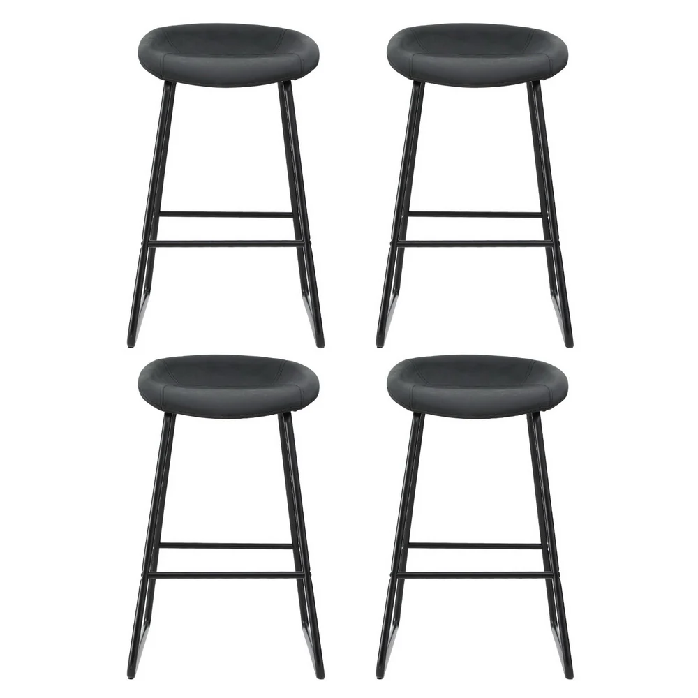 Set of 4 Ludovic Bar Stools - Black - Image 3