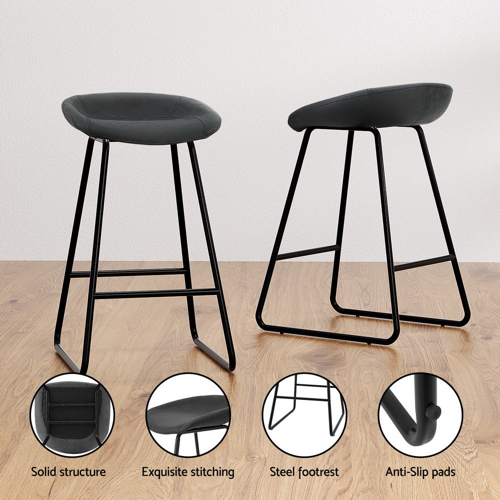 Set of 4 Ludovic Bar Stools - Black - Image 5