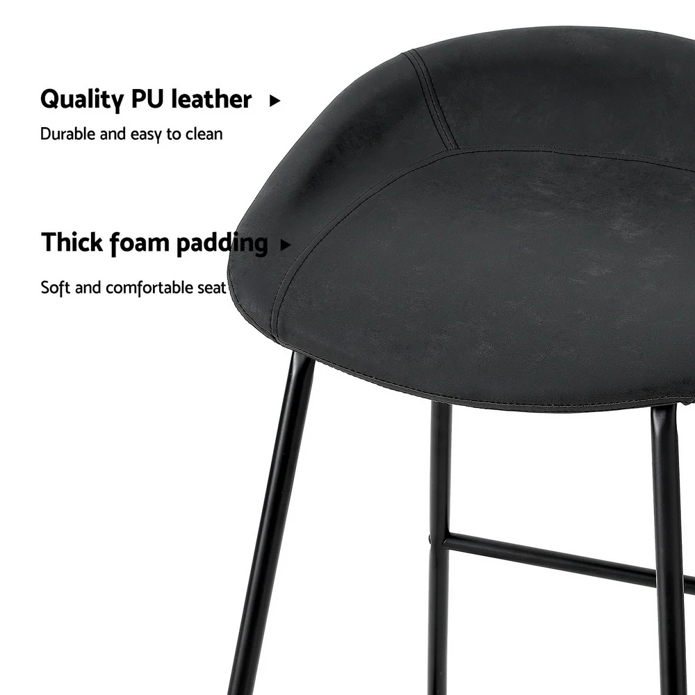 Set of 4 Ludovic Bar Stools - Black - Image 6