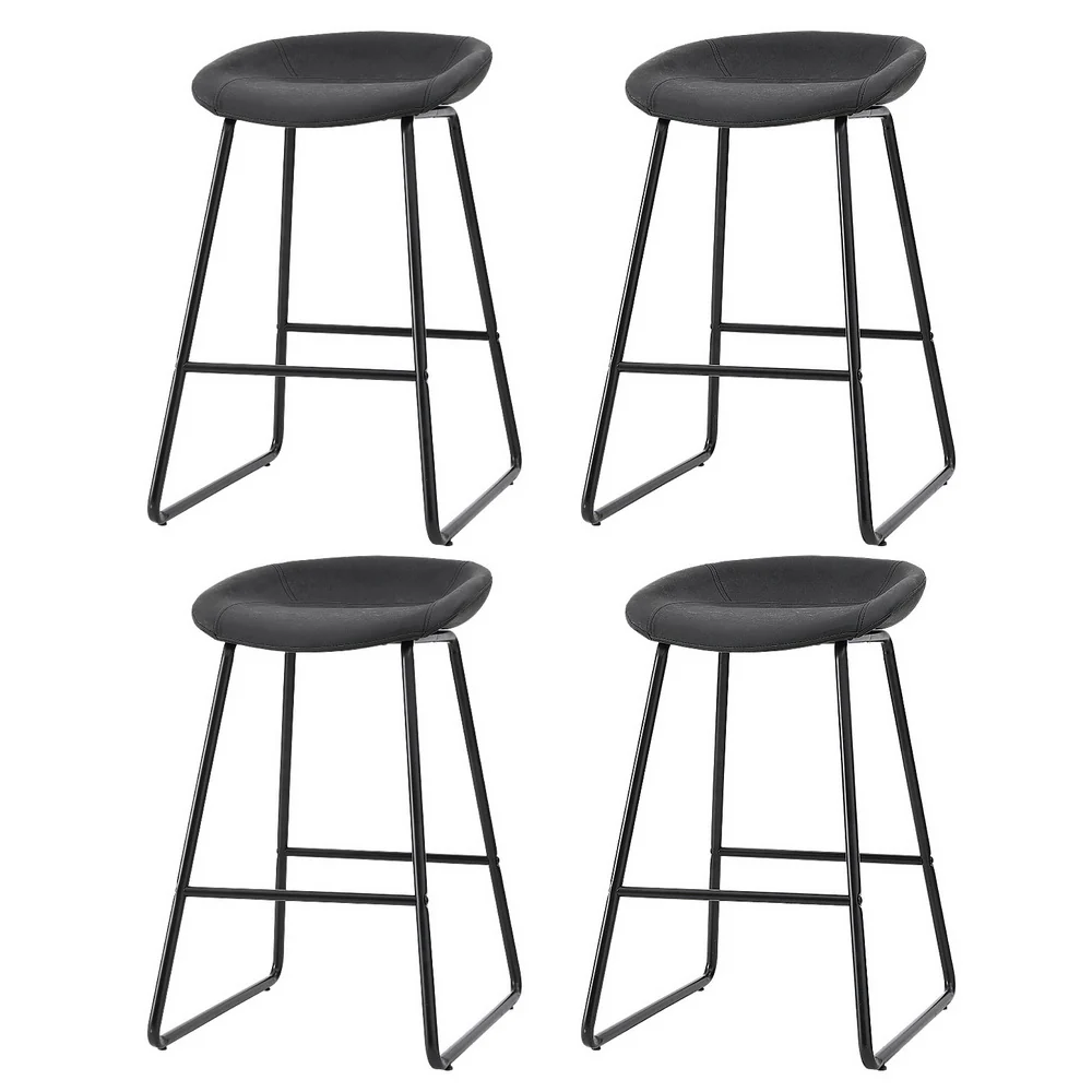 Set of 4 Ludovic Bar Stools - Black - Image 7