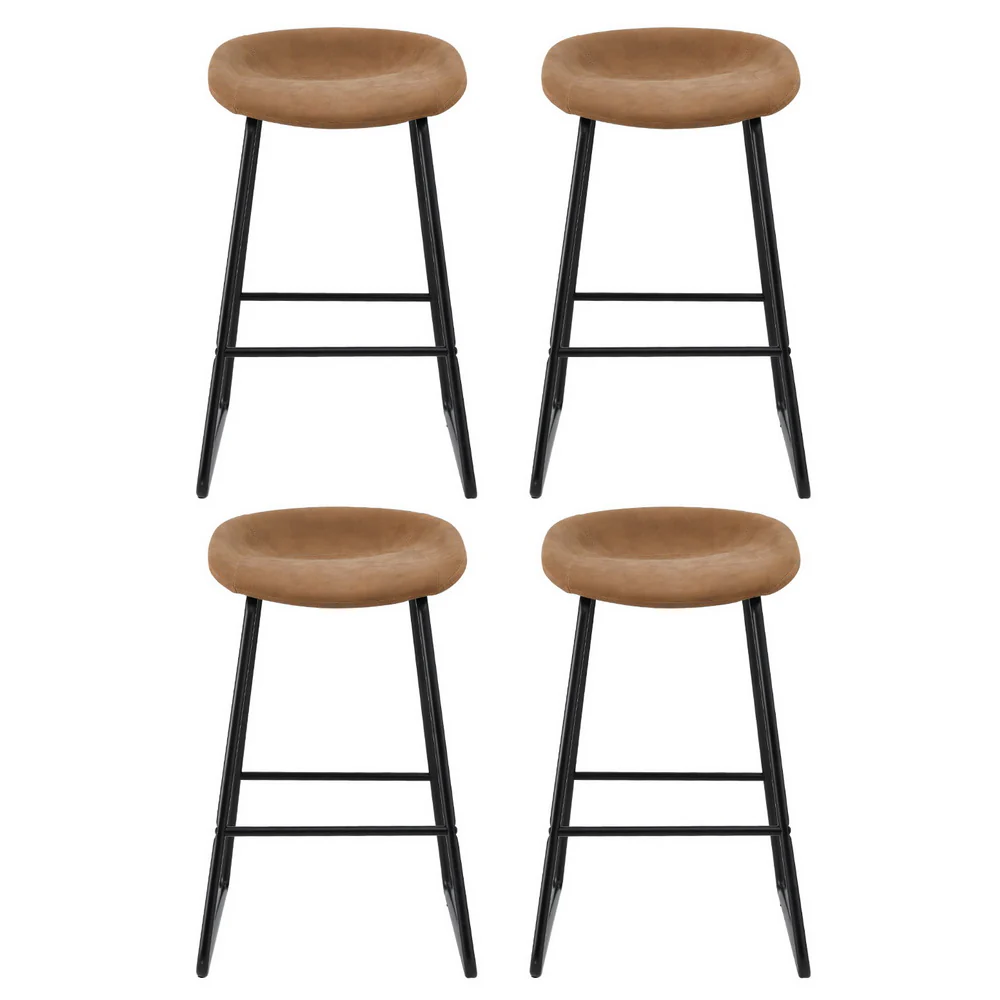 Set of 4 Ludovic Bar Stools - Brown - Image 3