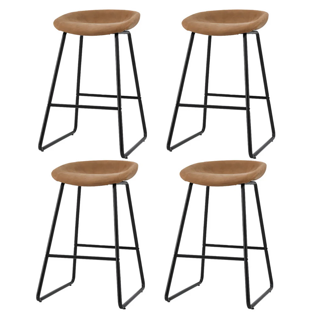 Set of 4 Ludovic Bar Stools - Brown - Image 7