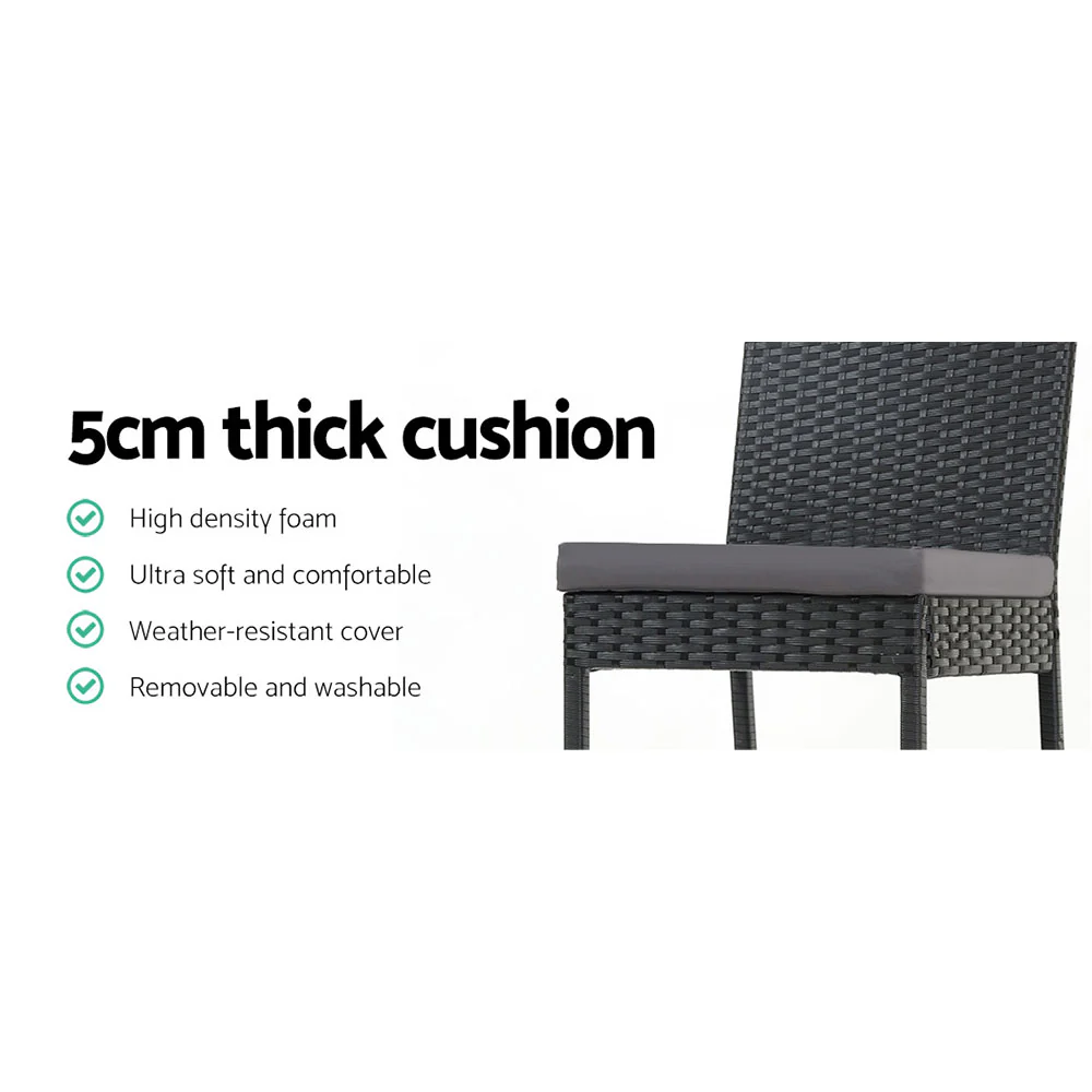 Set of 4 Outdoor Bar Stools Dining Chairs Wicker Furniture - Image 7