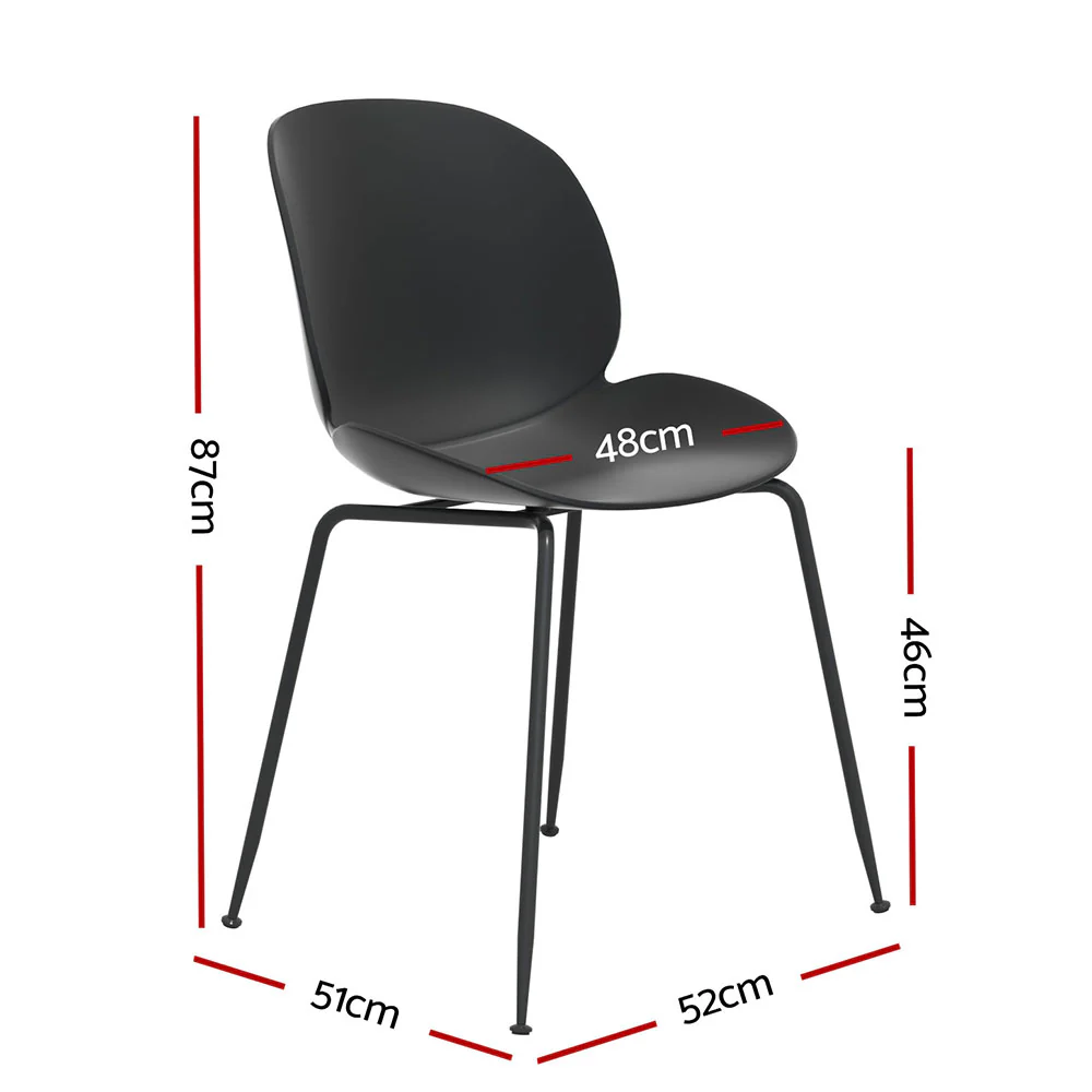Set of 4 Outdoor Dining Chairs Black - Image 2