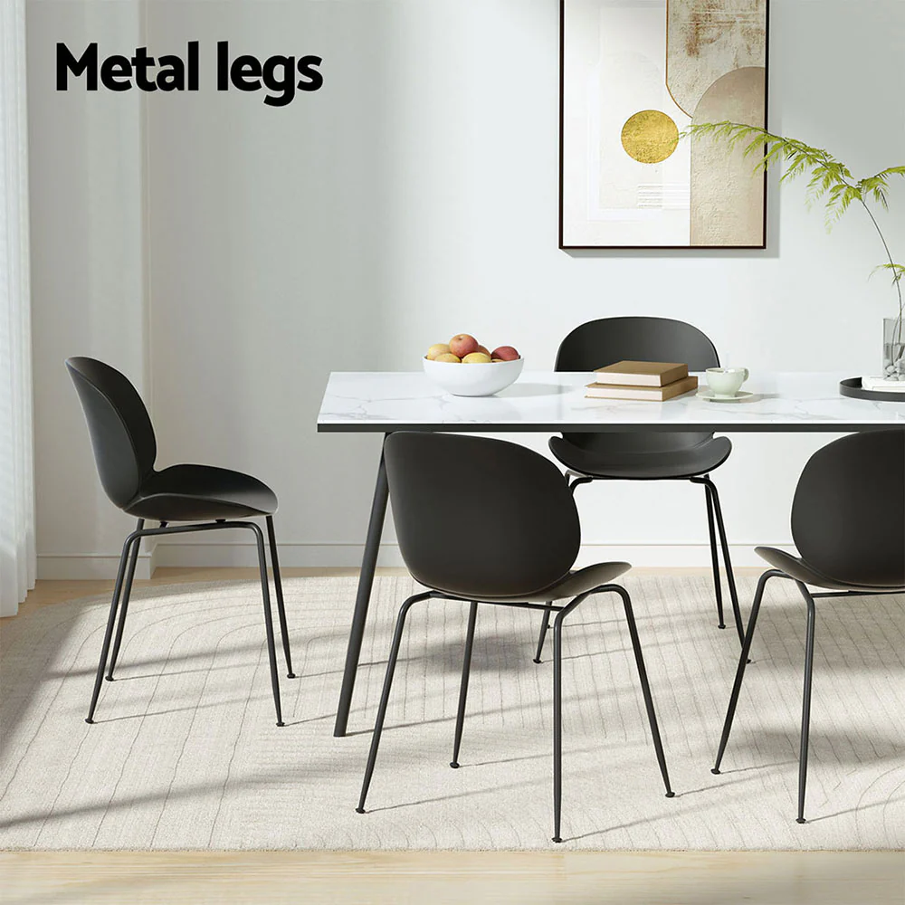 Set of 4 Outdoor Dining Chairs Black - Image 6