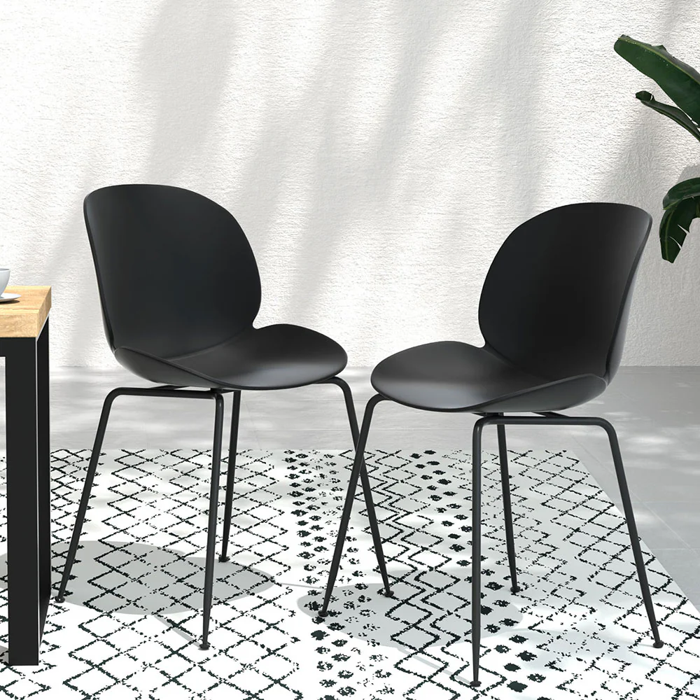Set of 4 Outdoor Dining Chairs Black - Image 7