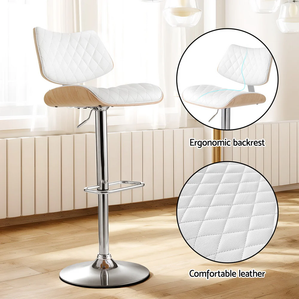 Set of 4 Quentin Gas Lift Bar Stools - White - Image 5