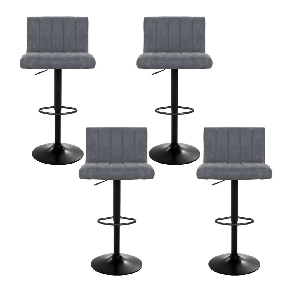 Set of 4 Savoy Gas Lift Bar Stools - Grey - Image 3