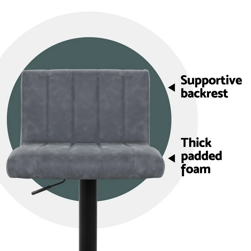 Set of 4 Savoy Gas Lift Bar Stools - Grey - Image 5