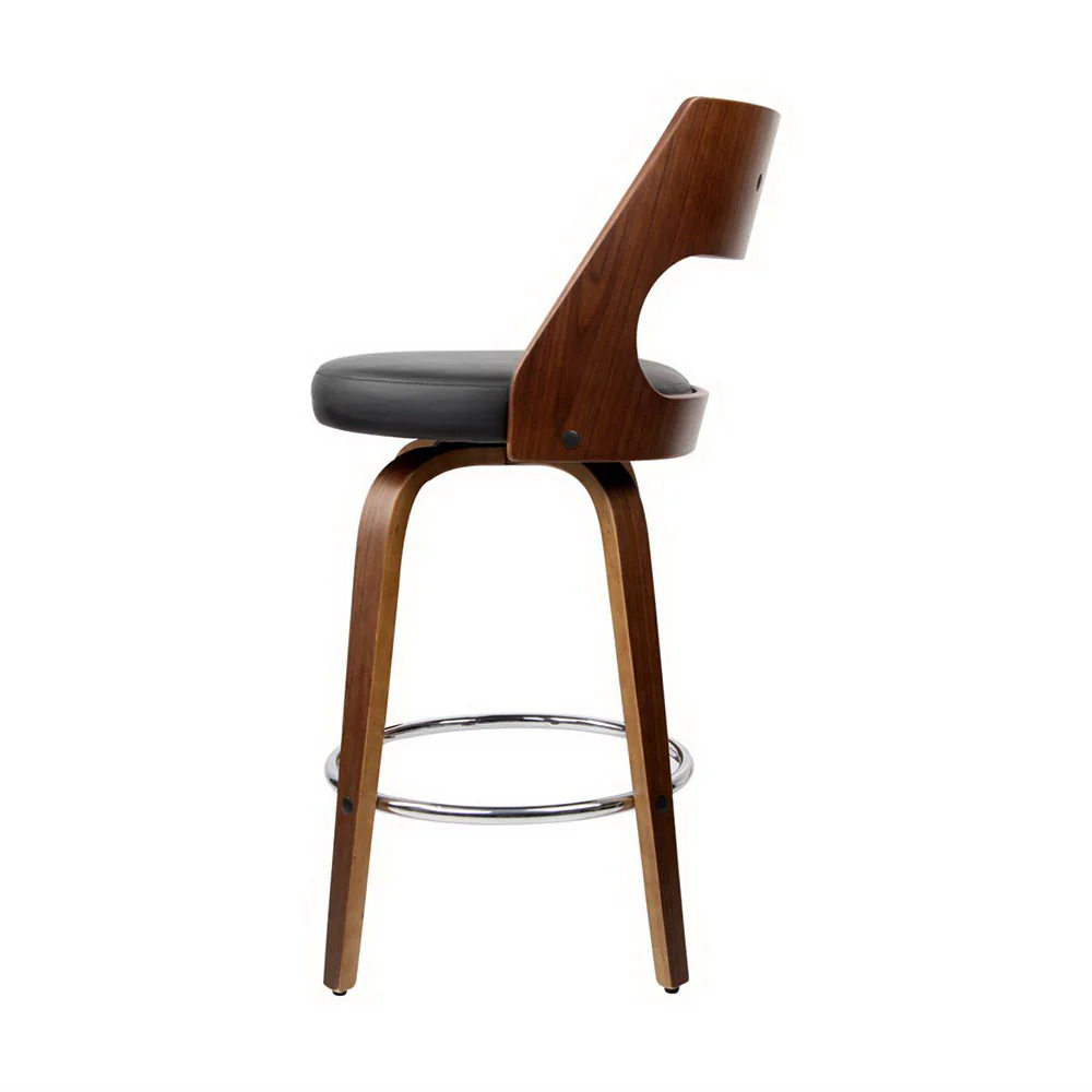 Set of 4 Sloane Bentwood Bar Stools 65cm Seat Height - Walnut & Black - Image 3