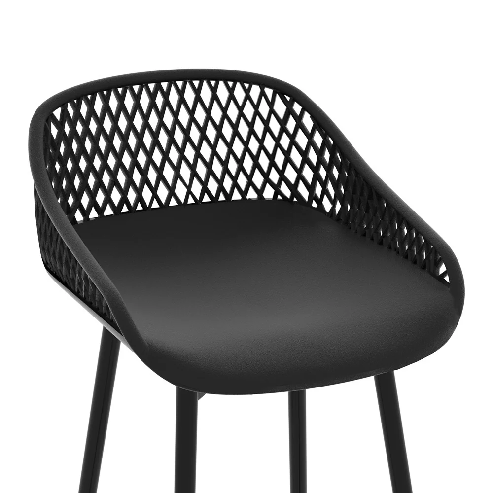 Set of 4 Solace Outdoor Bar Stools – Black - Image 5