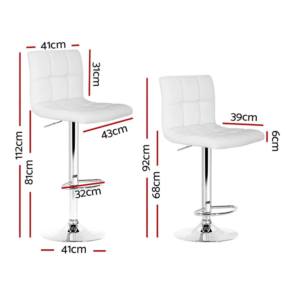 Set of 4 Vienna Gas Lift Bar Stools - White - Image 2