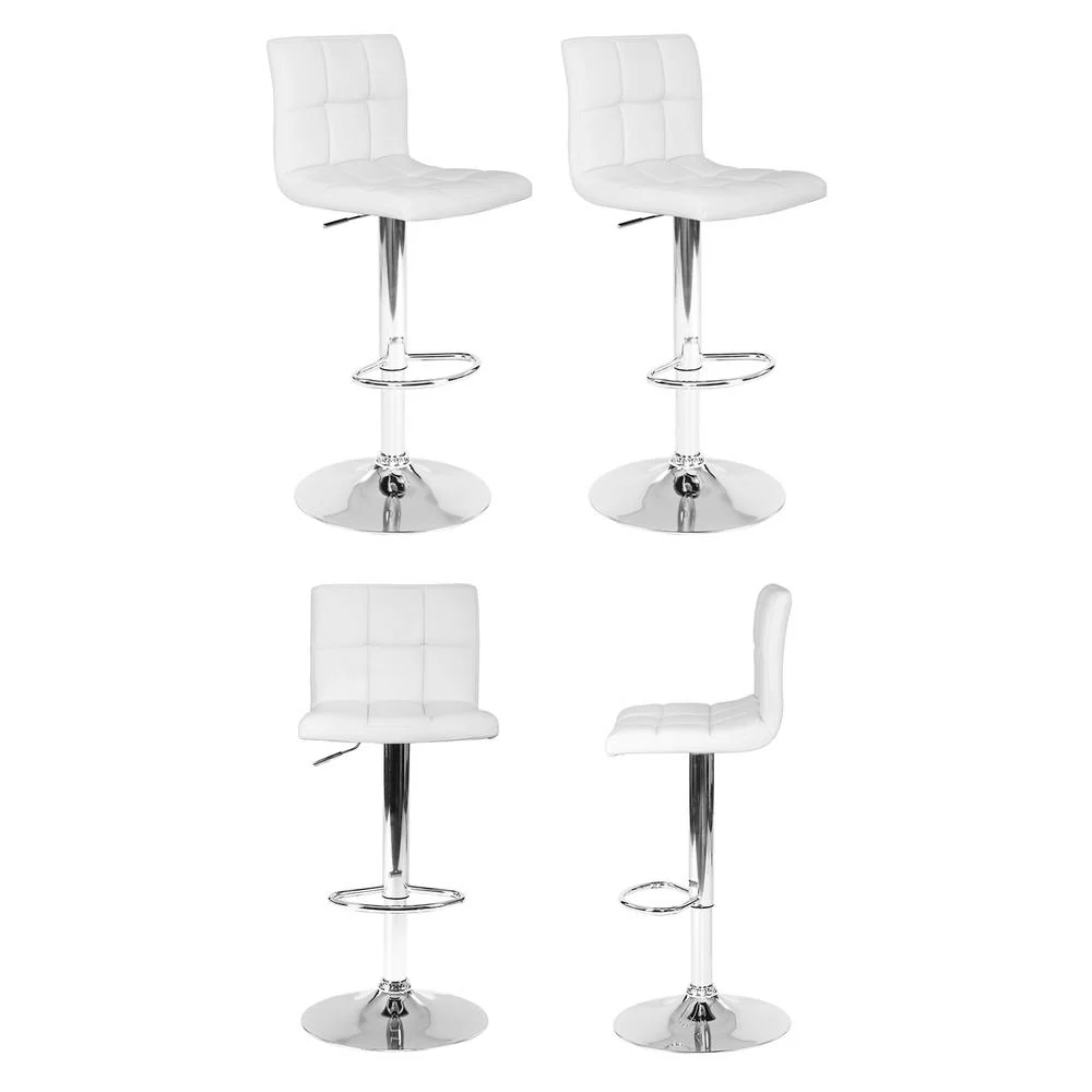 Set of 4 Vienna Gas Lift Bar Stools - White - Image 3