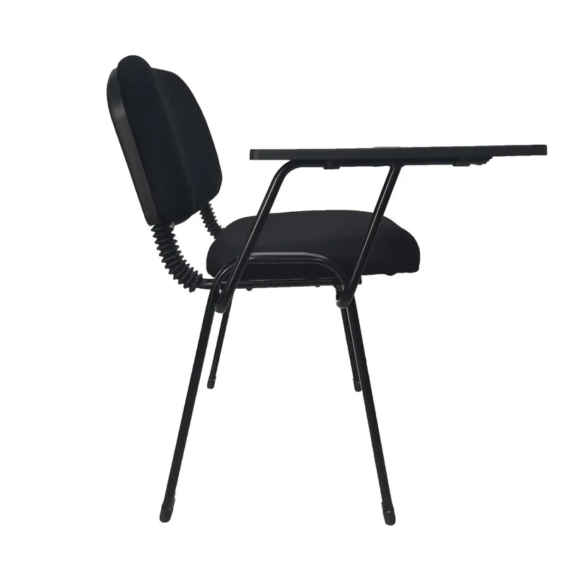 Set of 6 Classroom Lecture Training Chairs with Tabletop - Black - Image 5