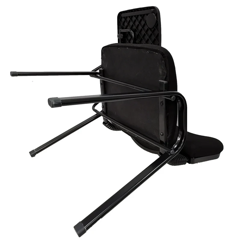 Set of 6 Classroom Lecture Training Chairs with Tabletop - Black - Image 7