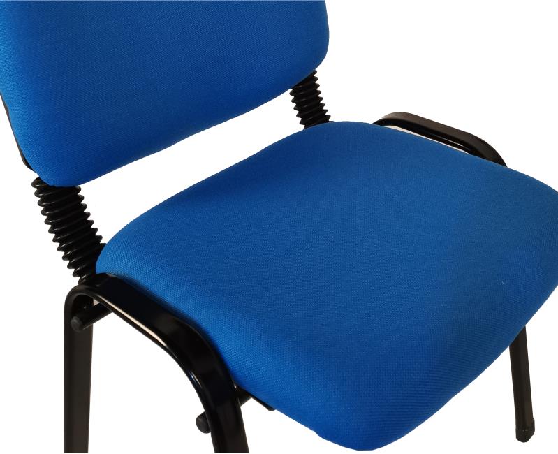 Set of 7 Stackable Office Conference Visitor & Community Chairs - Blue - Image 11