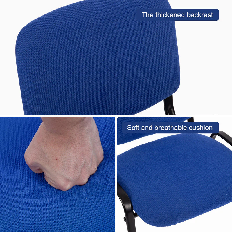 Set of 7 Stackable Office Conference Visitor & Community Chairs - Blue - Image 14