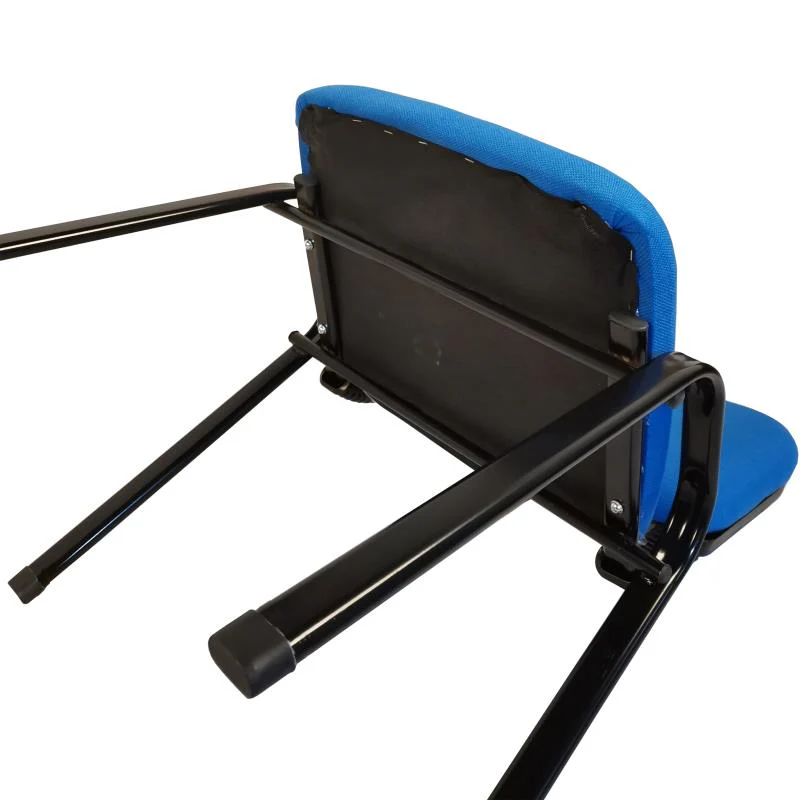 Set of 7 Stackable Office Conference Visitor & Community Chairs - Blue - Image 2