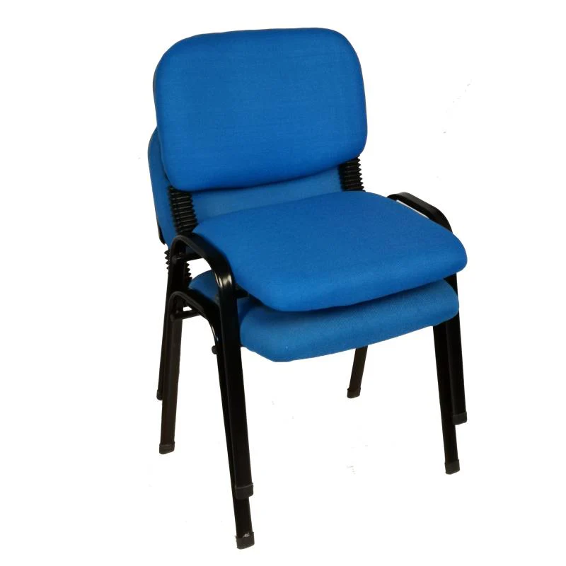 Set of 7 Stackable Office Conference Visitor & Community Chairs - Blue - Image 6