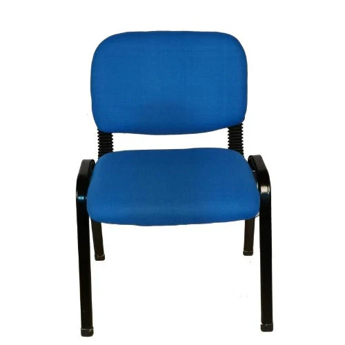 Set of 7 Stackable Office Conference Visitor & Community Chairs - Blue - Image 7