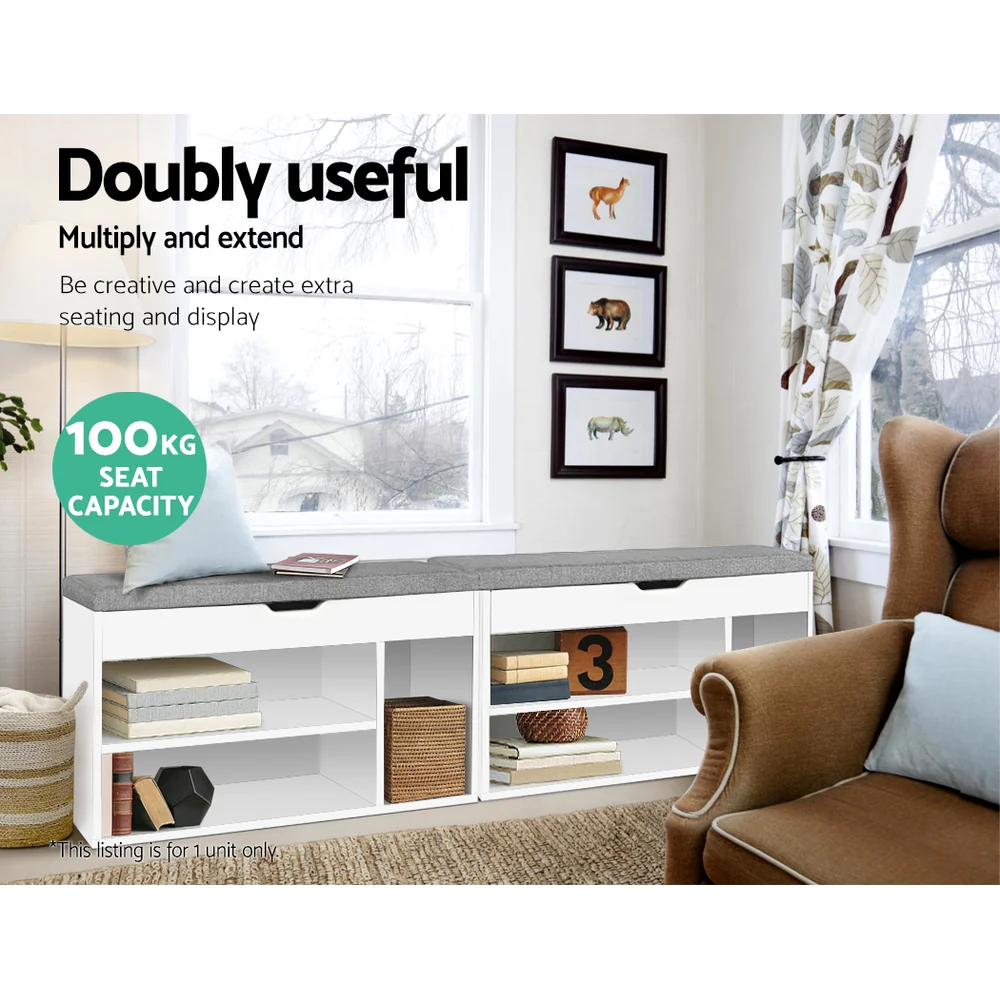 Shoe Cabinet Bench – White - Image 5