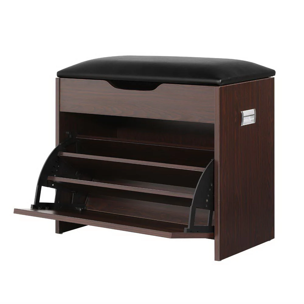 Shoe Cabinet Bench with Hidden Storage – Walnut - Image 8