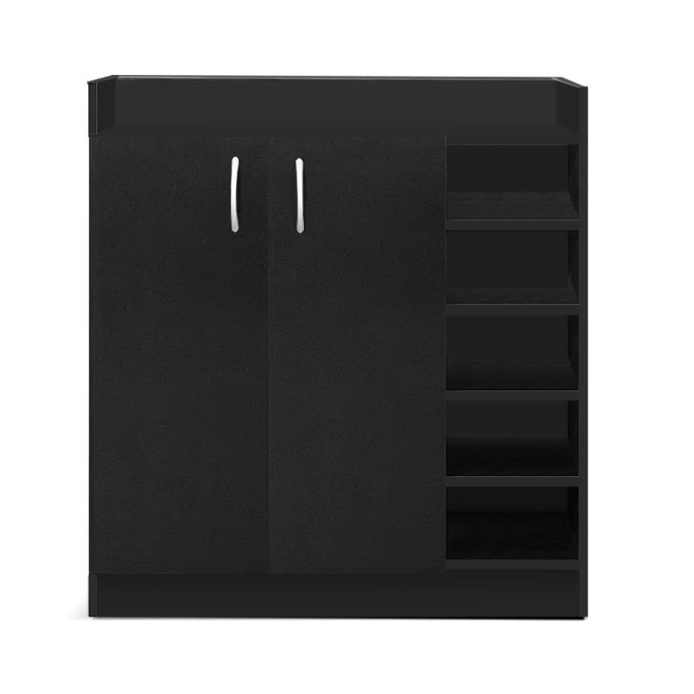 Shoe Cabinet with Adjustable Shelves – Black - Image 2