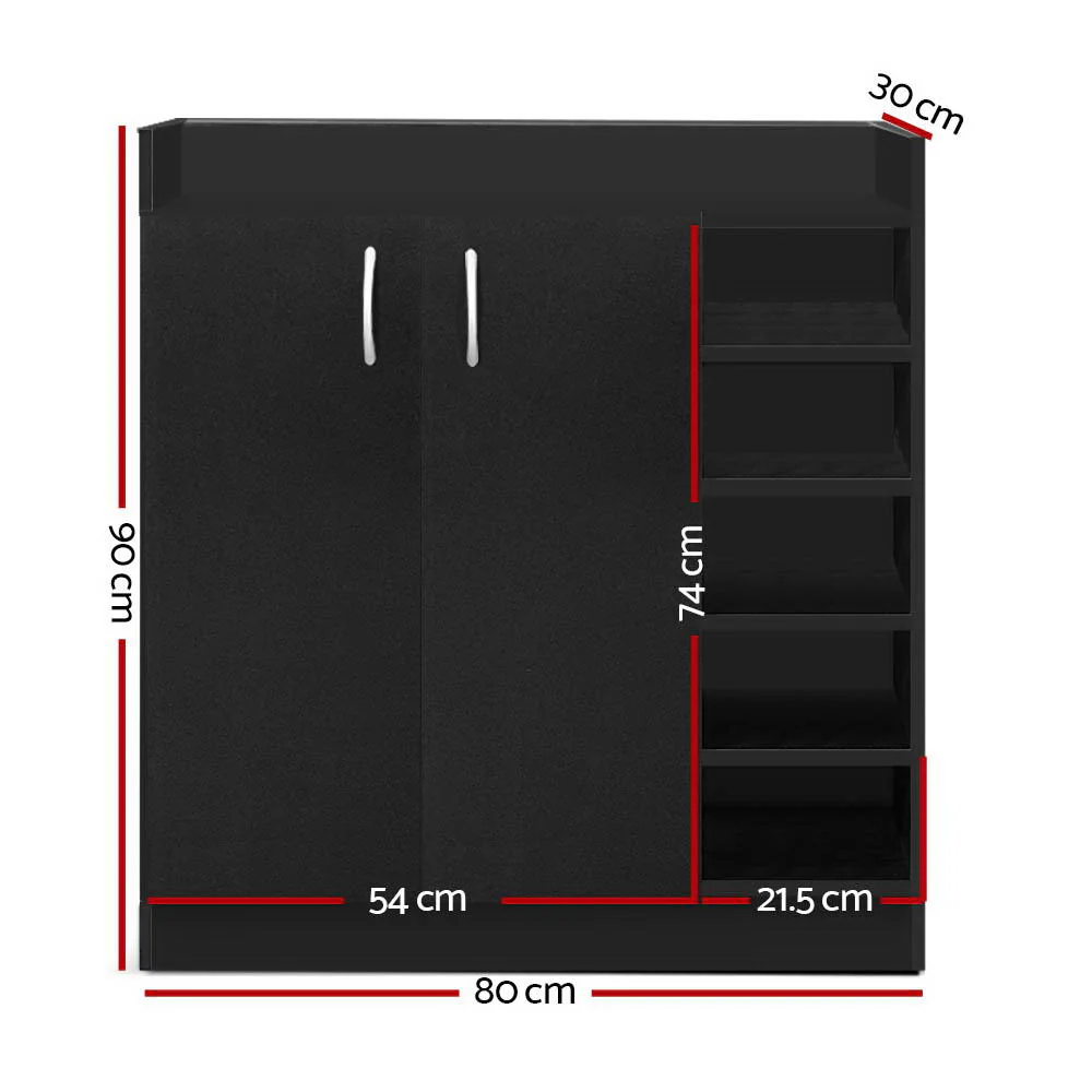 Shoe Cabinet with Adjustable Shelves – Black - Image 3