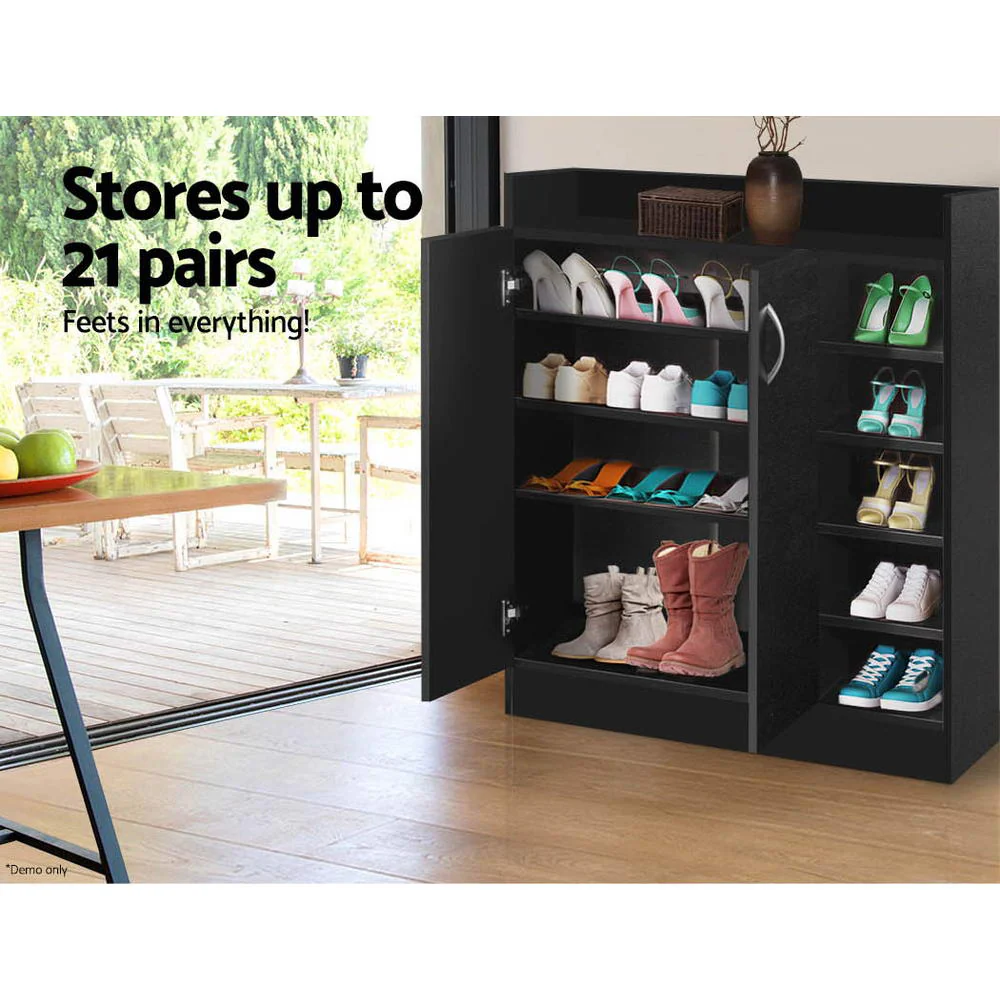 Shoe Cabinet with Adjustable Shelves – Black - Image 4