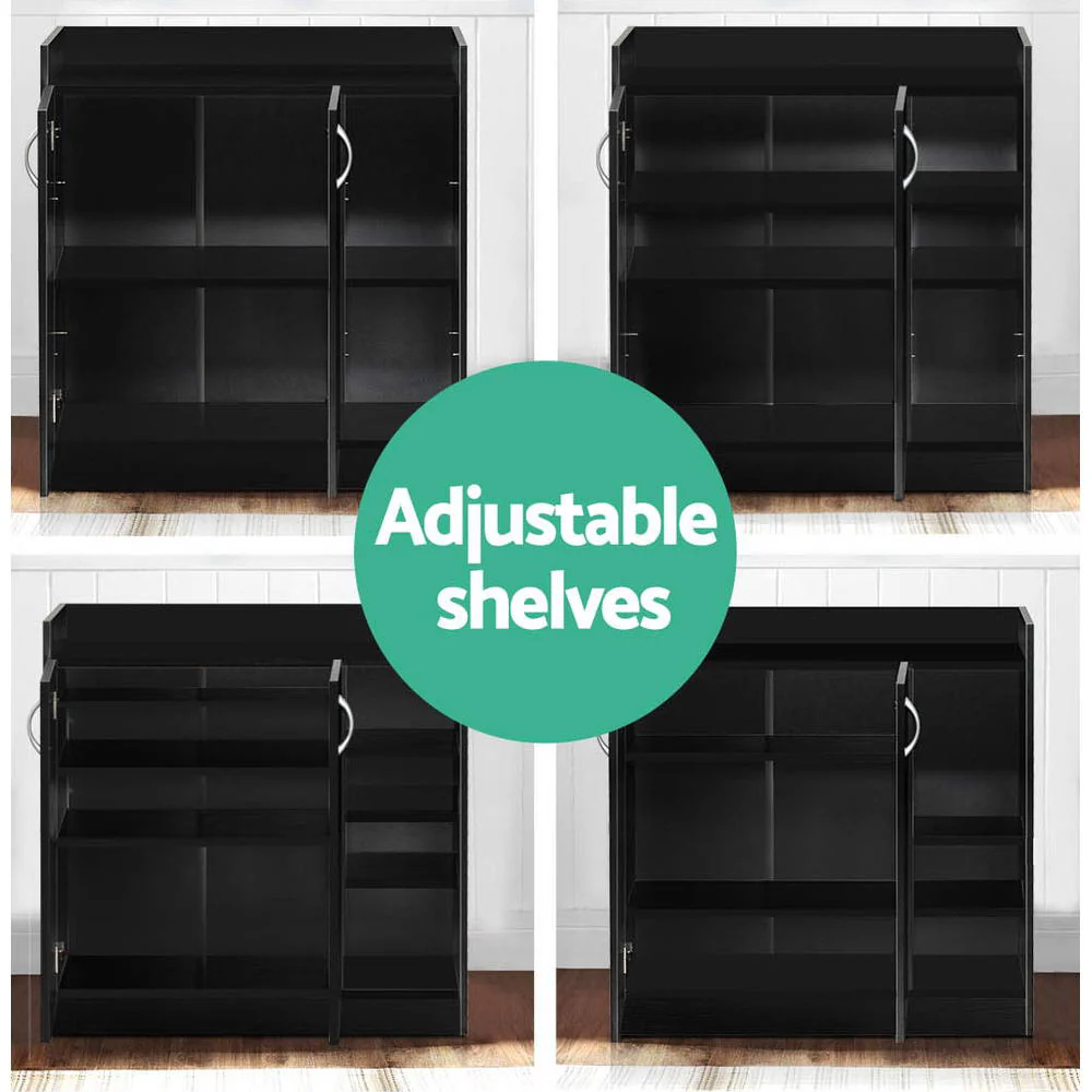 Shoe Cabinet with Adjustable Shelves – Black - Image 5