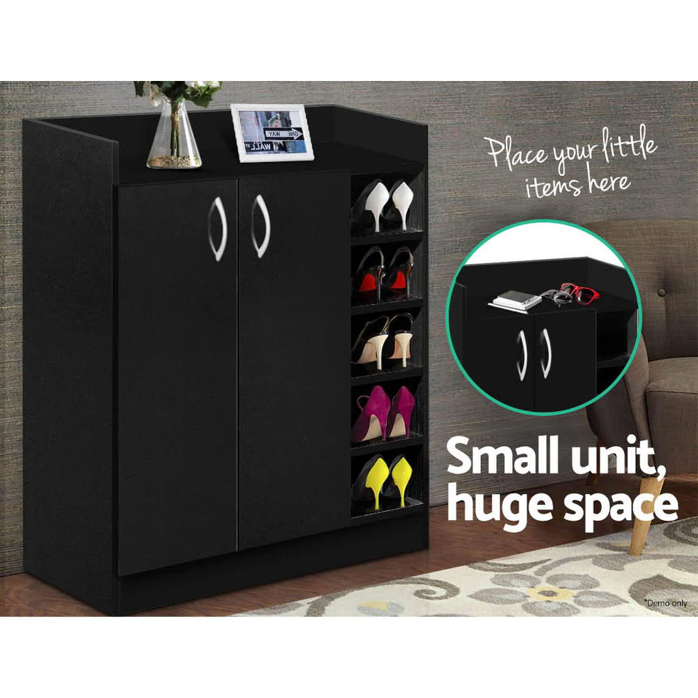 Shoe Cabinet with Adjustable Shelves – Black - Image 6
