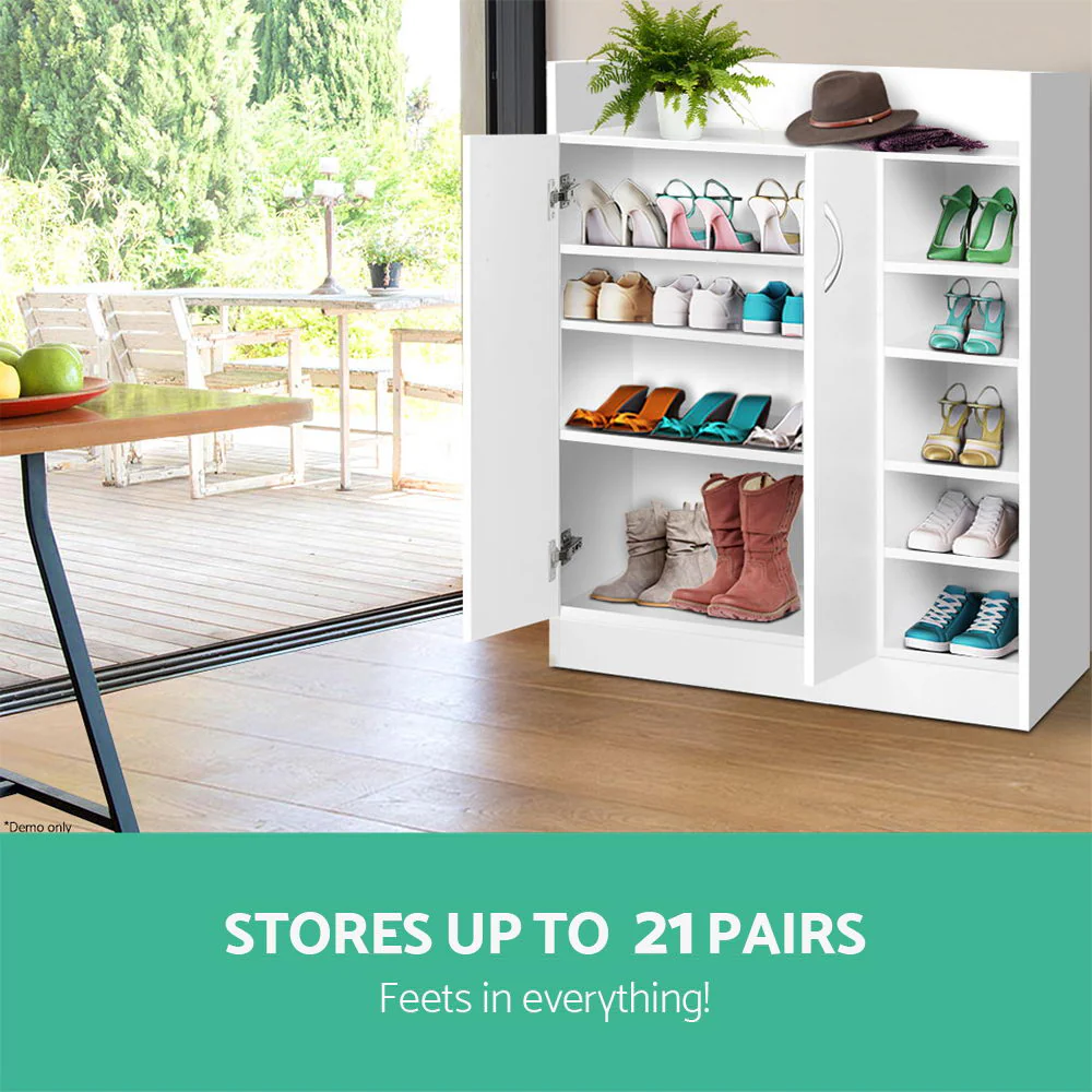Shoe Cabinet with Adjustable Shelves – White - Image 6