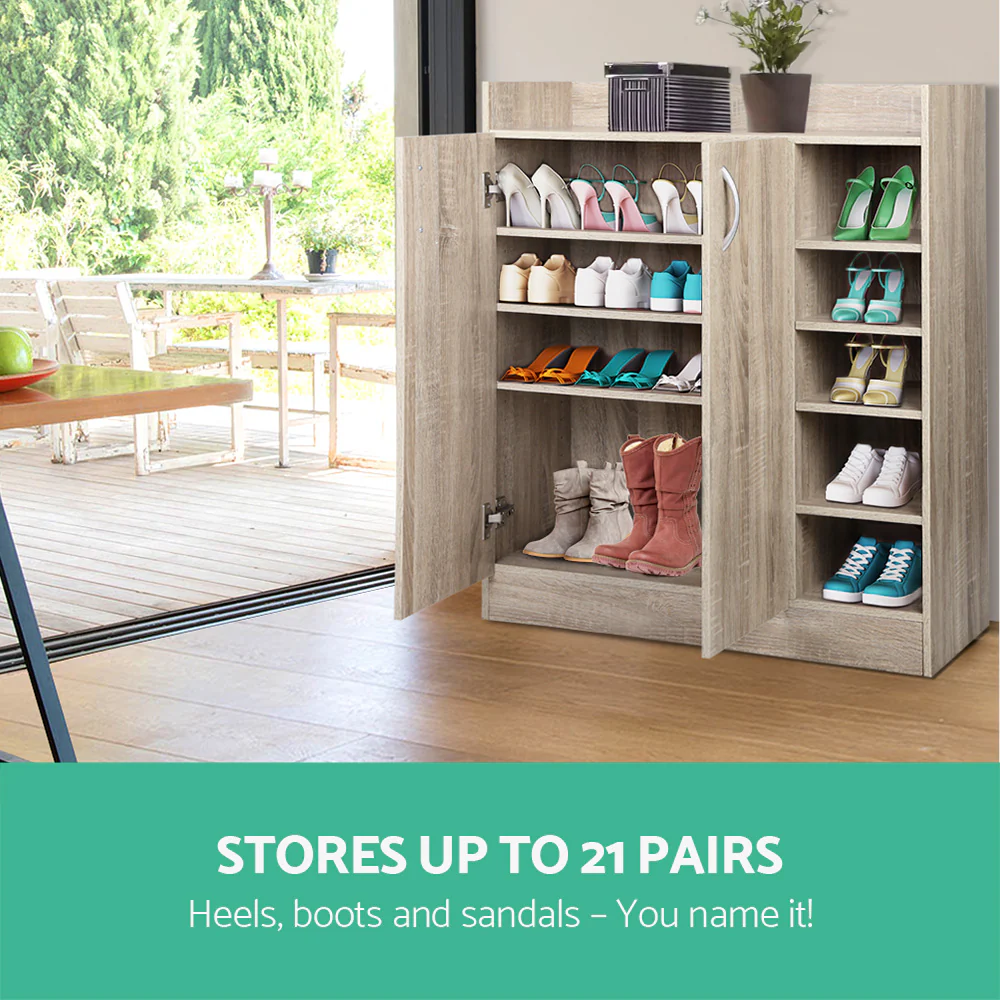 Shoe Cabinet with Adjustable Shelves – Wooden Finish - Image 4