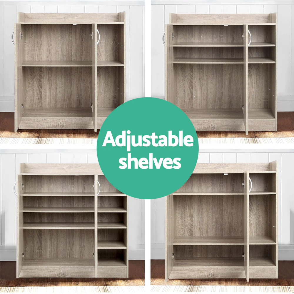 Shoe Cabinet with Adjustable Shelves – Wooden Finish - Image 5