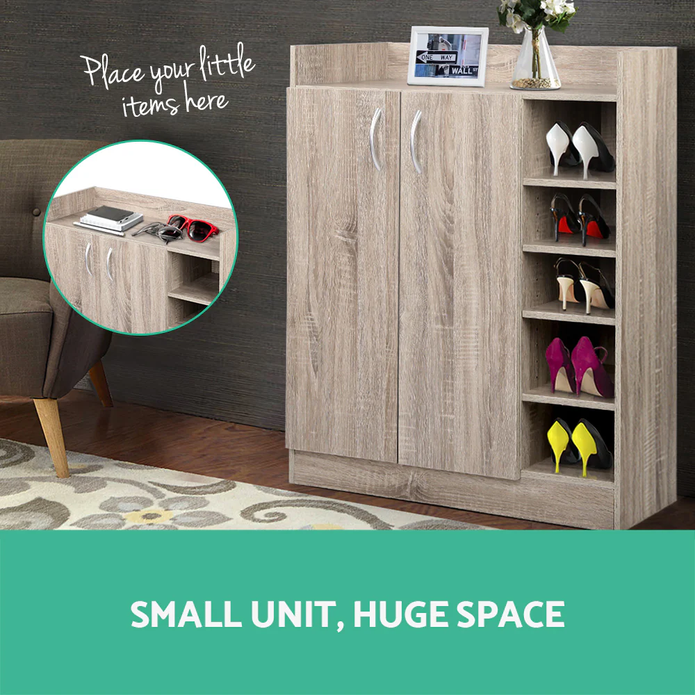 Shoe Cabinet with Adjustable Shelves – Wooden Finish - Image 6