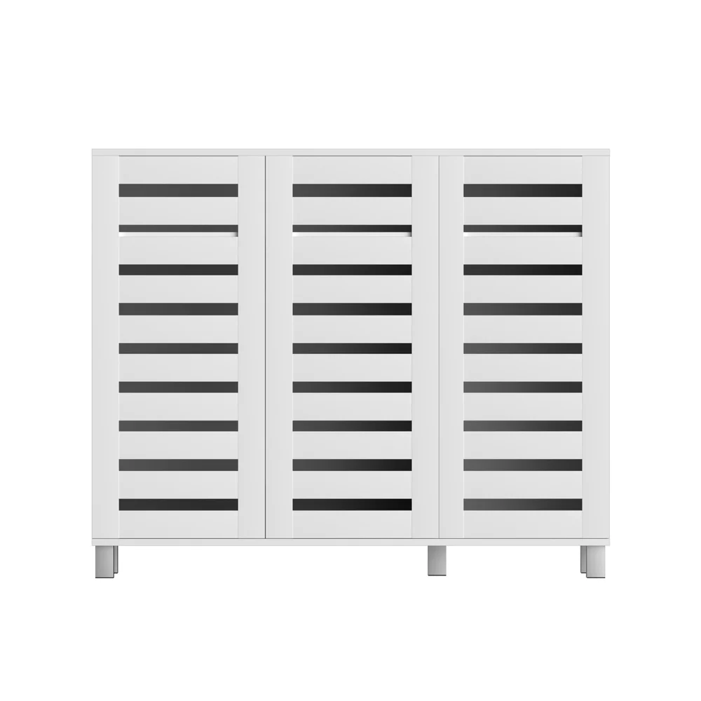Shoe Rack Cabinet 30 Pairs Adjustable Shelf White - Image 3