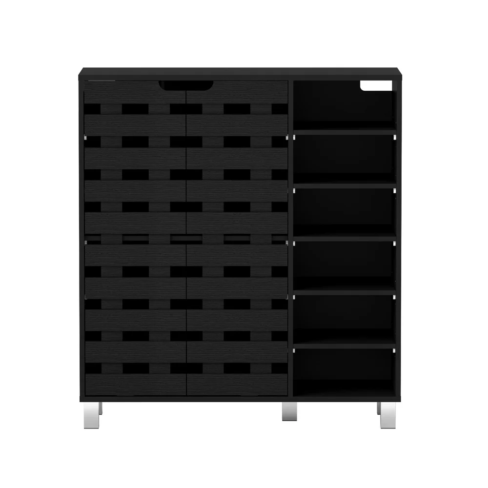 Shoe Rack Cabinet 6 Tier Storage Shelf Black - Image 3