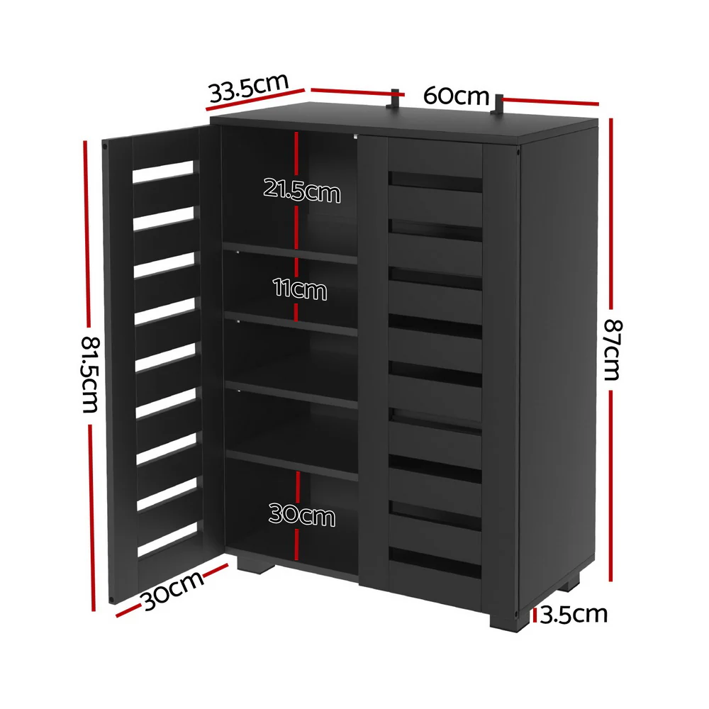 Shoe Rack Storage Cabinet 20 Pairs 5-tier Black Alster - Image 2