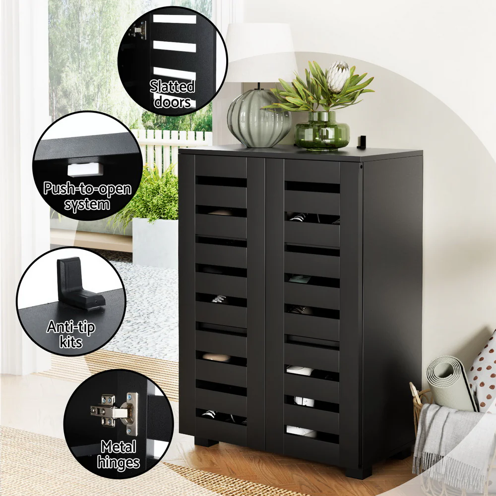 Shoe Rack Storage Cabinet 20 Pairs 5-tier Black Alster - Image 5
