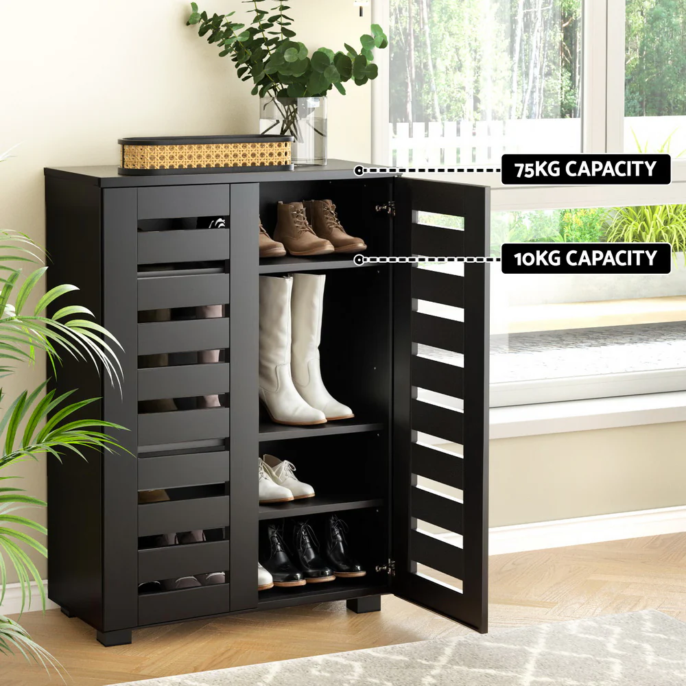 Shoe Rack Storage Cabinet 20 Pairs 5-tier Black Alster - Image 6
