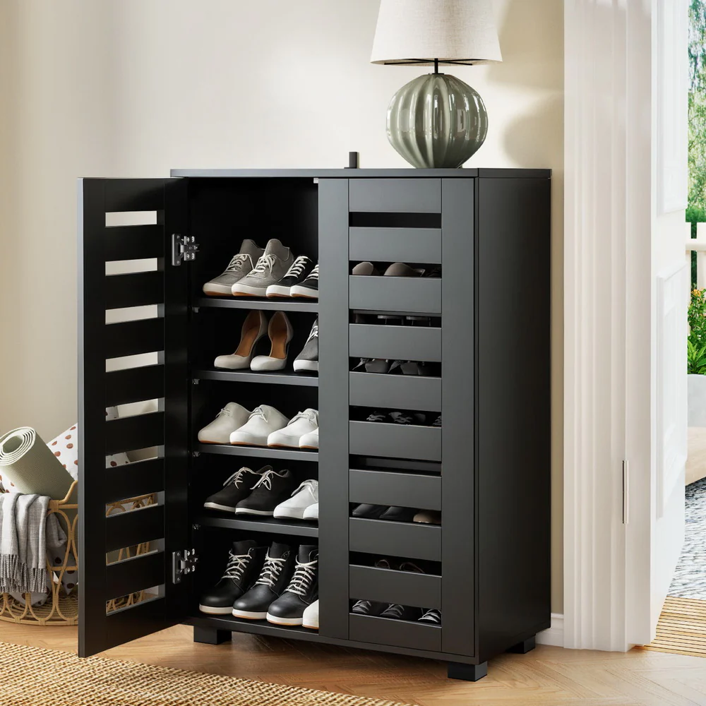 Shoe Rack Storage Cabinet 20 Pairs 5-tier Black Alster - Image 8