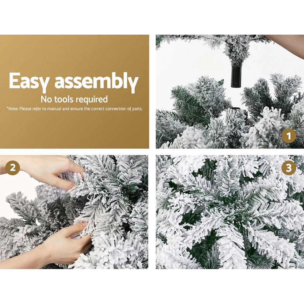 6FT / 1.8M Snow Flocked Christmas Tree – 520 Tips - Image 5