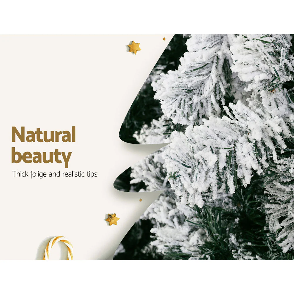 6FT / 1.8M Snow Flocked Christmas Tree – 520 Tips - Image 6
