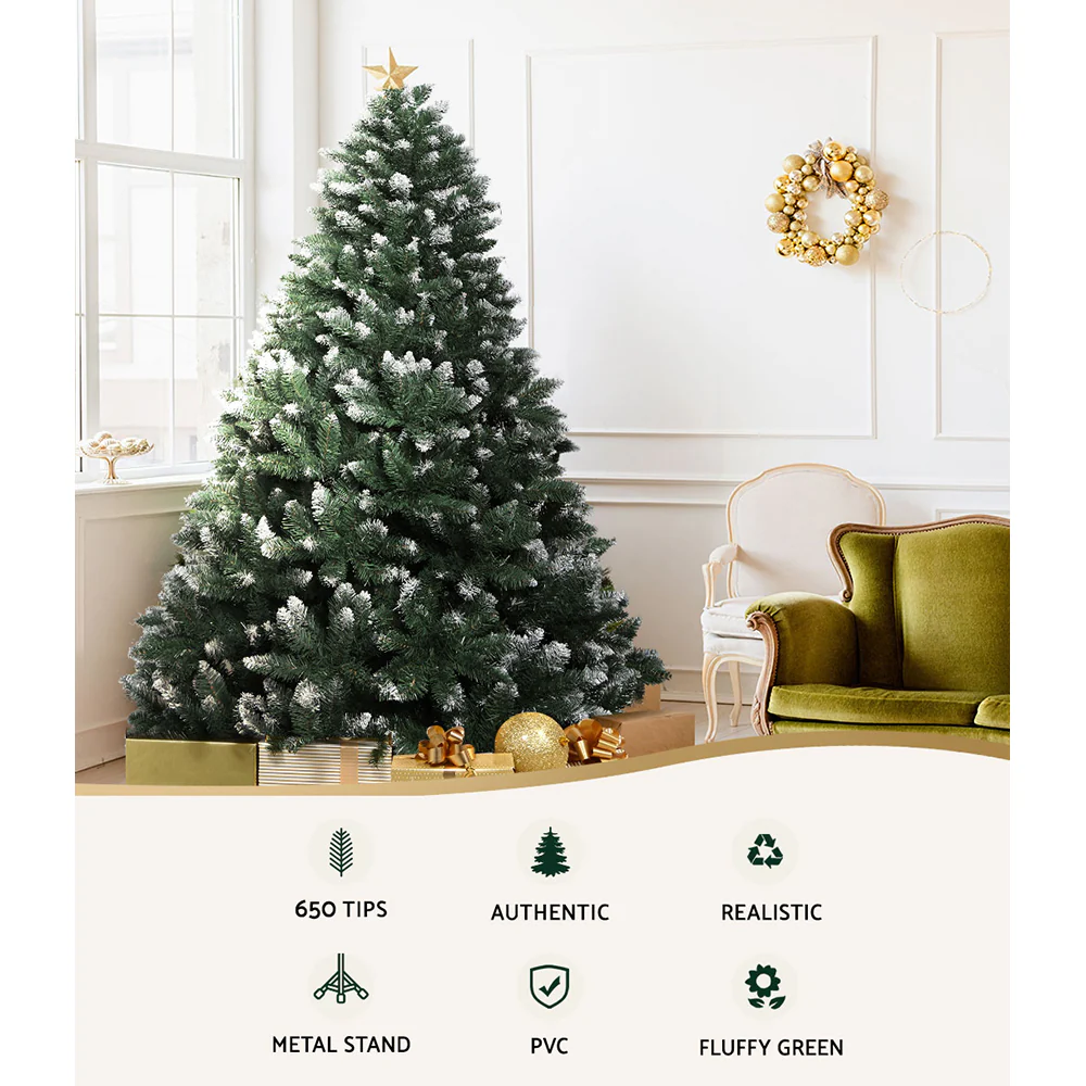 6FT / 1.8M Snowy Christmas Tree – 800 Tips - Sparse Design - Image 4