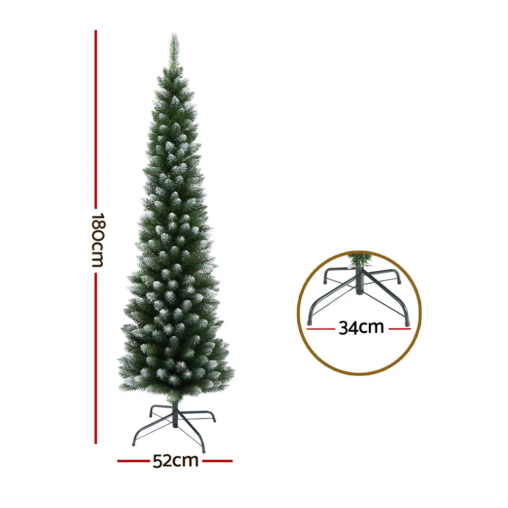 6FT / 1.8M Slim Snow Tipped Christmas Tree – 300 Tips - Image 3