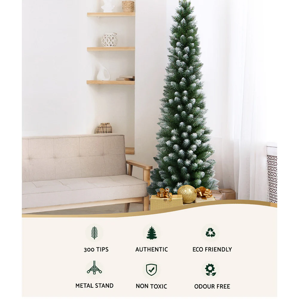6FT / 1.8M Slim Snow Tipped Christmas Tree – 300 Tips - Image 5